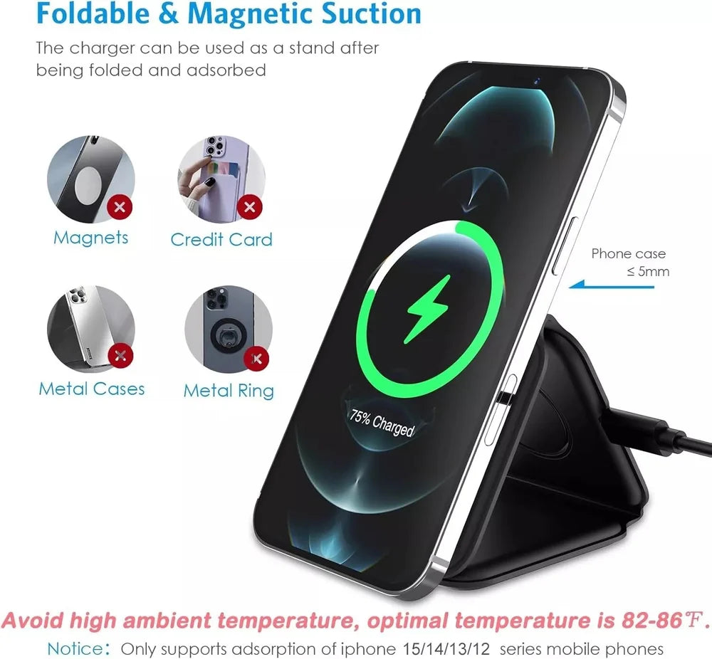 3 in 1 Magnetic Foldable compatible Wireless Charger