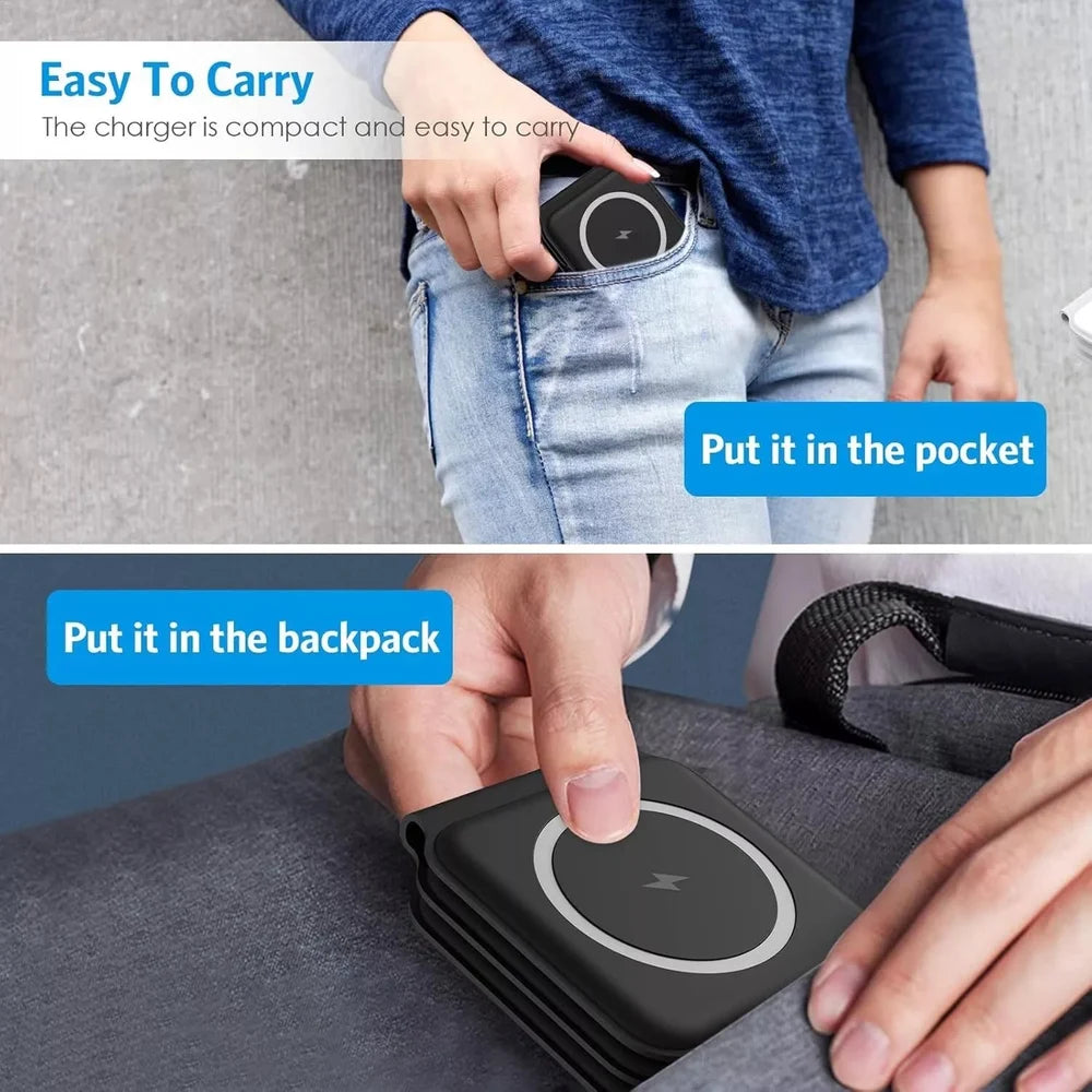 3 in 1 Magnetic Foldable compatible Wireless Charger